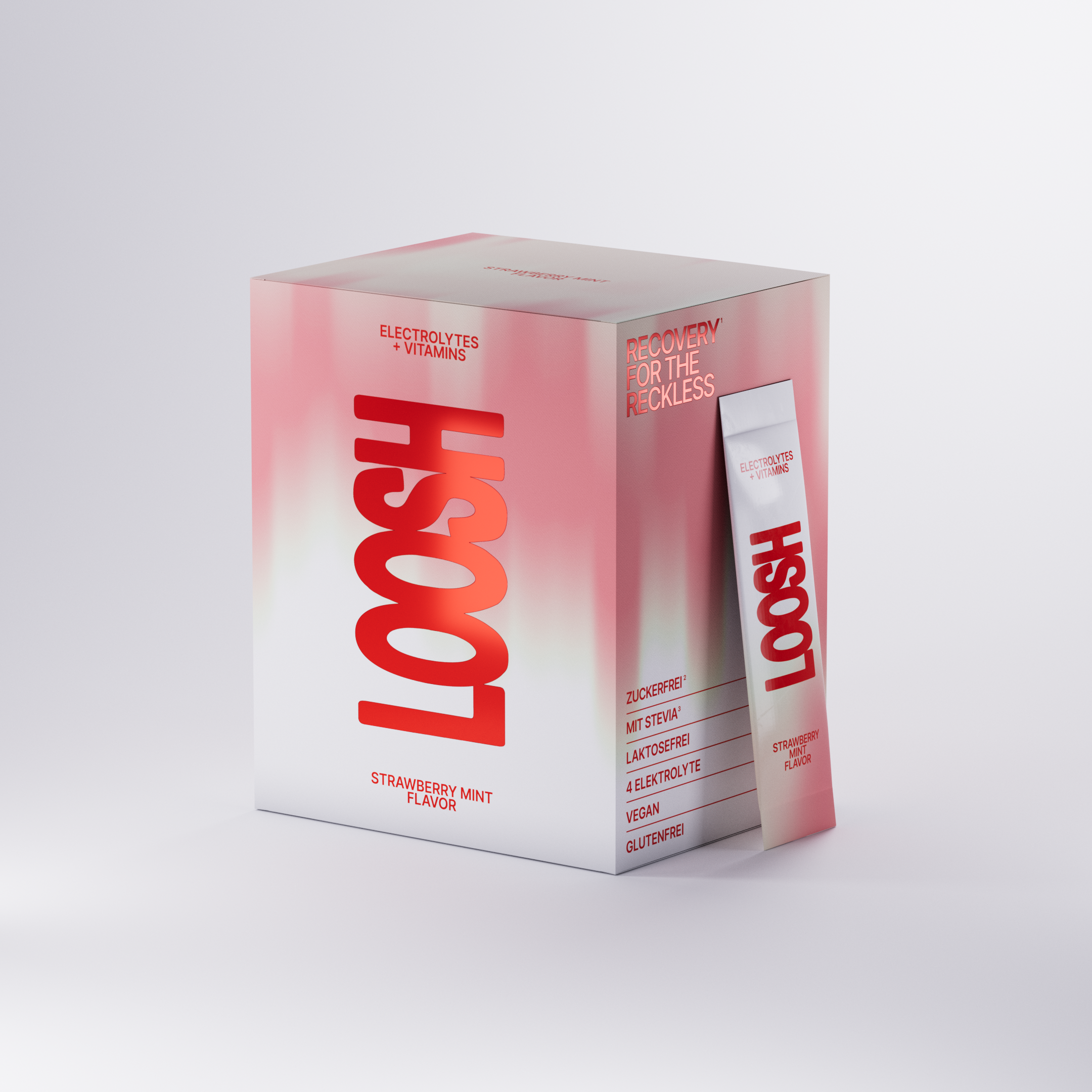 LOOSH Elektrolyte Berry 30 Pack zuckerfreie Hydration Sticks